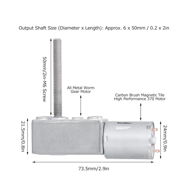 Dc6v 10rpm Gear Motor With Self Locking Low Noise M6 Threaded Shaft 50mm For Industrial Drive - Image 5